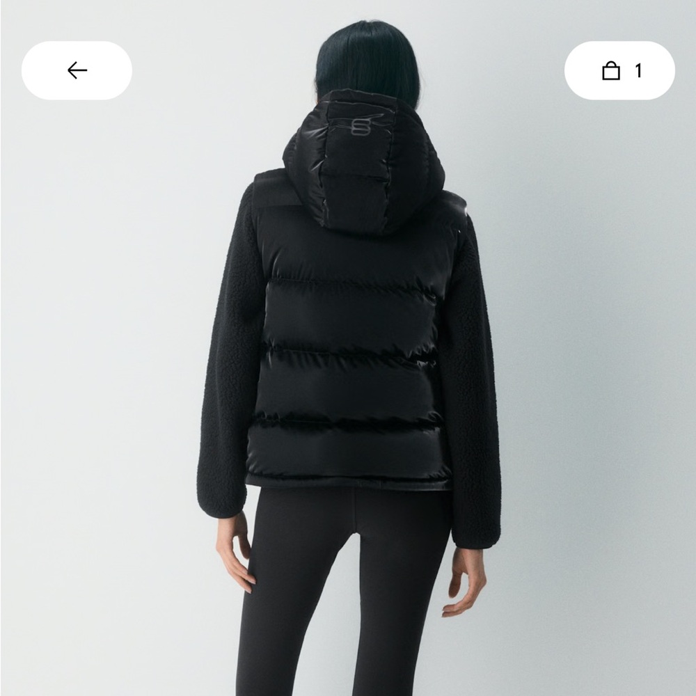 NWT ARTIZIA LIQUID SHINE SUPERPUFF VEST — BLACK - Picture 2 of 6